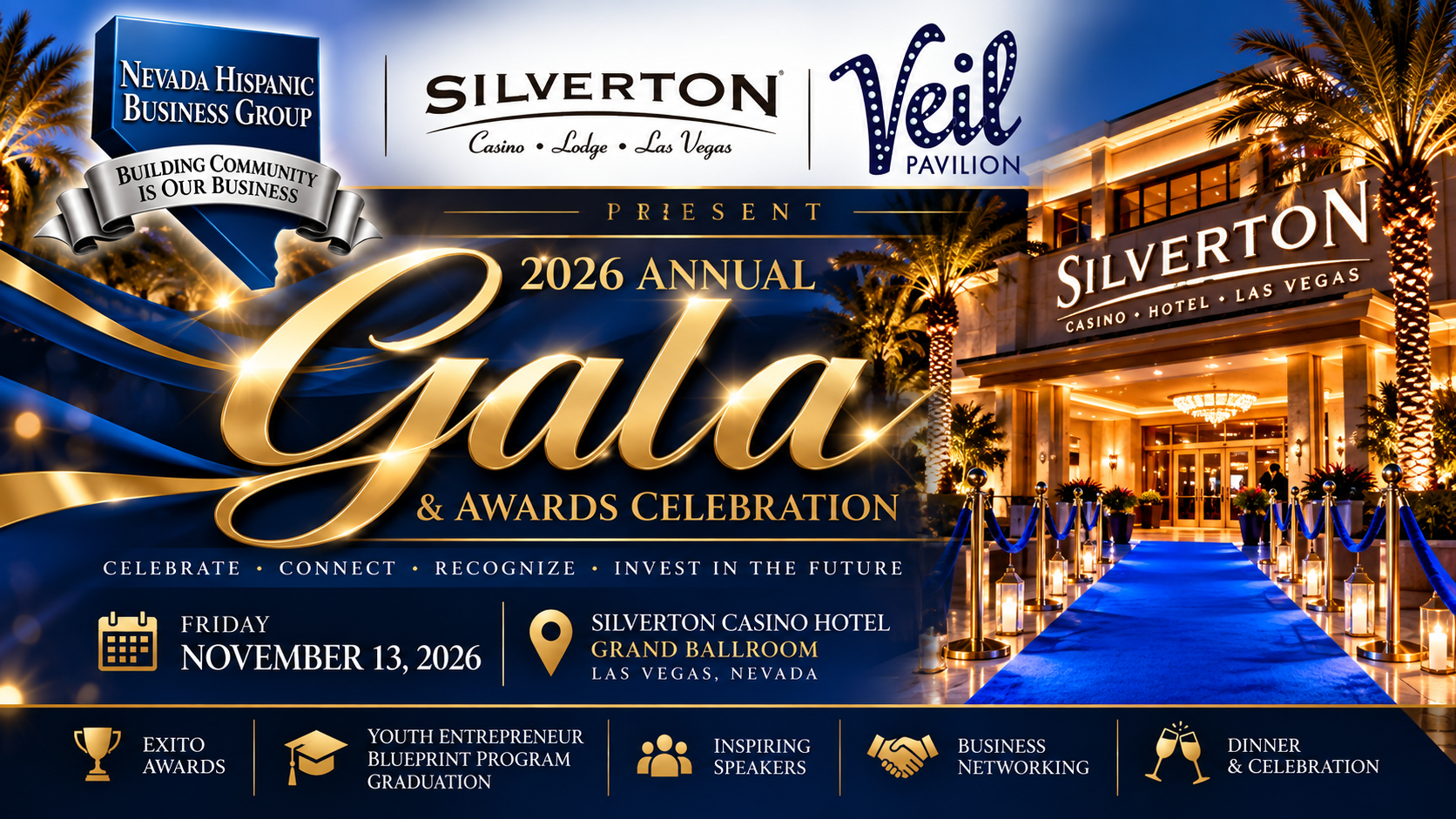 NVHBG 2026 Annual Gala & Awards Celebration, Friday November 13th, 2026, Silverton Casino Lodge, Veil Pavilion, Las Vegas