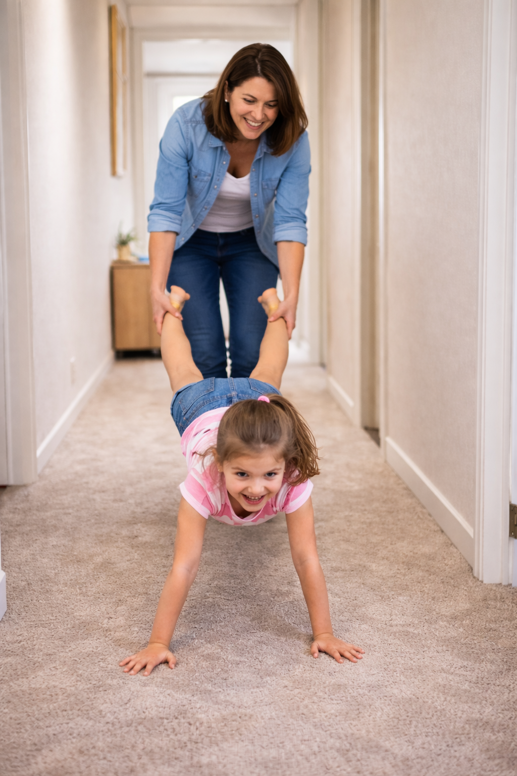 Parent child wheelbarrow game