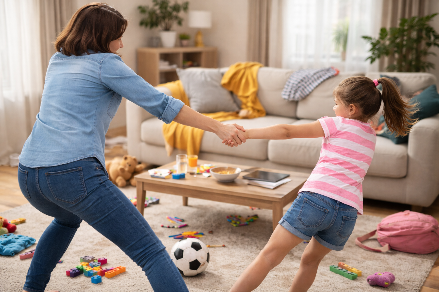 Parent Child tug of war