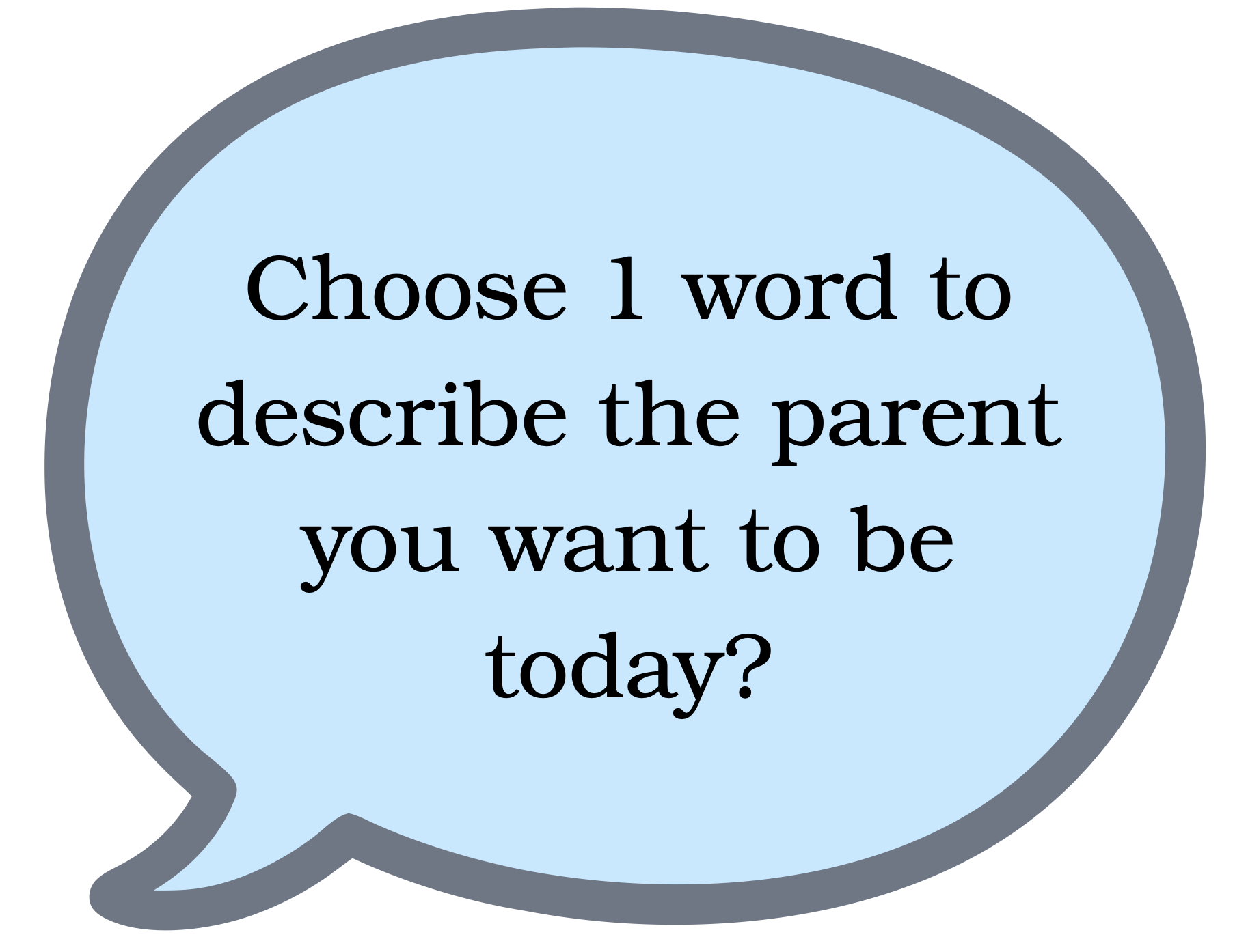 Choose 1 word describing parent you want to be