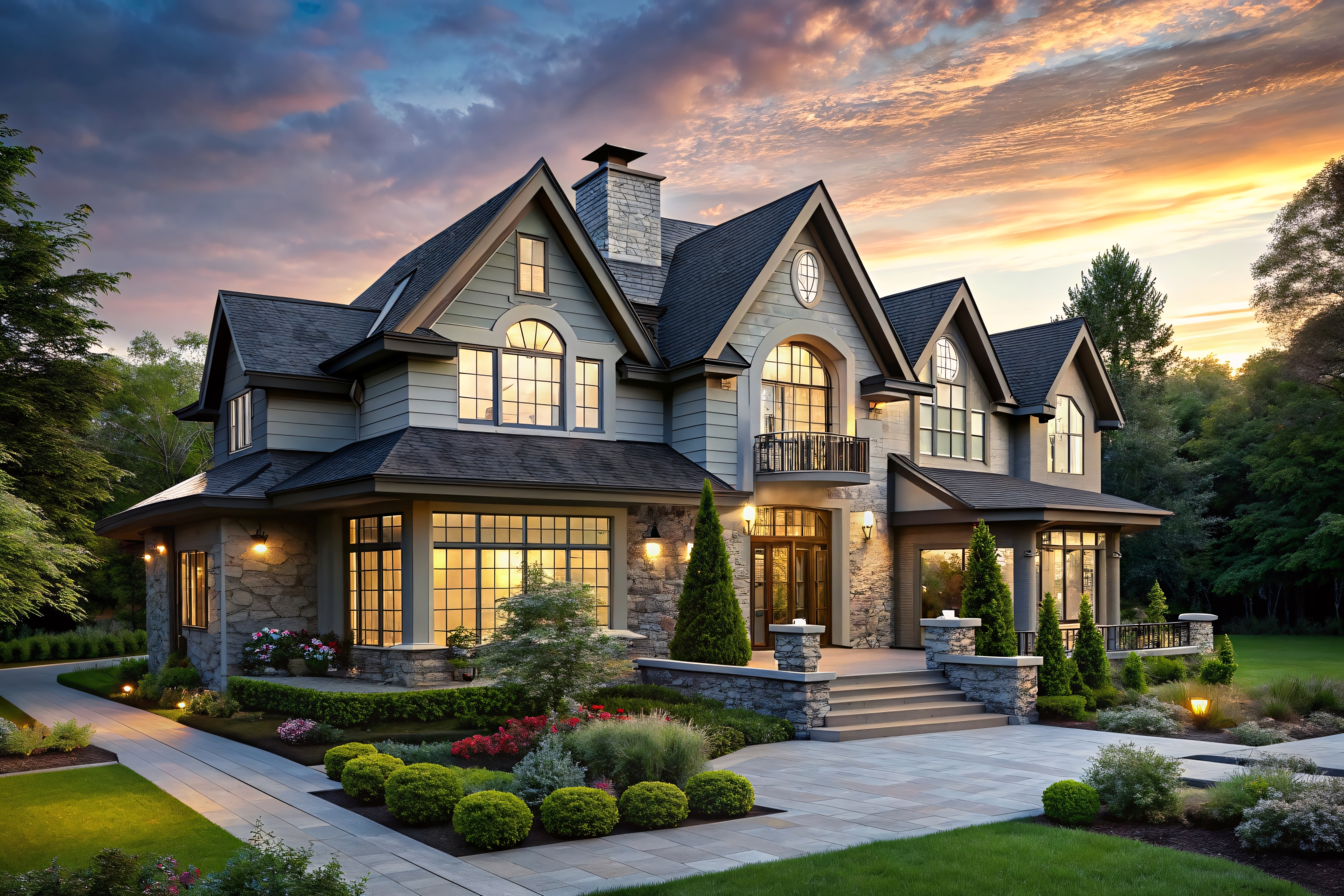 Home at sunset