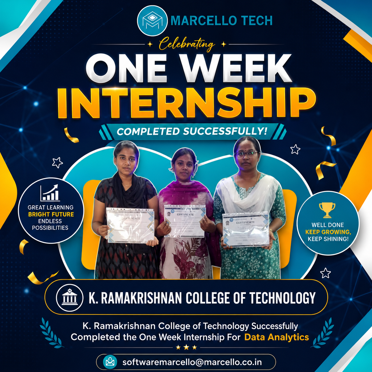 Marcello Tech internship certificate 5