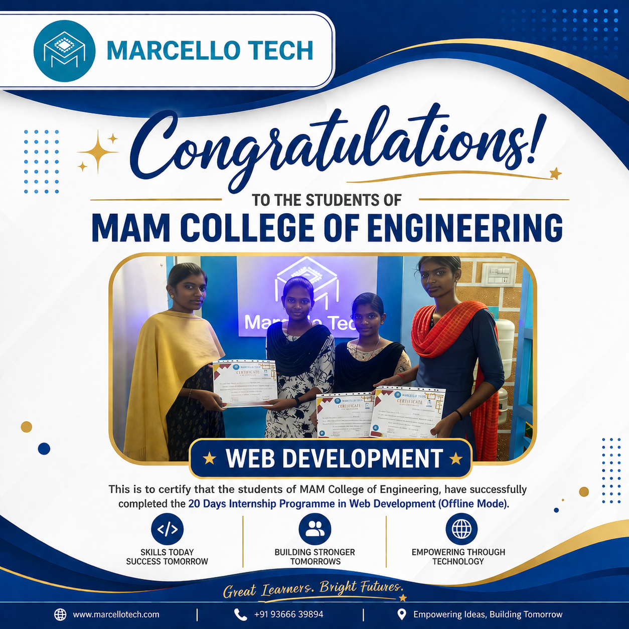 Marcello Tech internship certificate 4