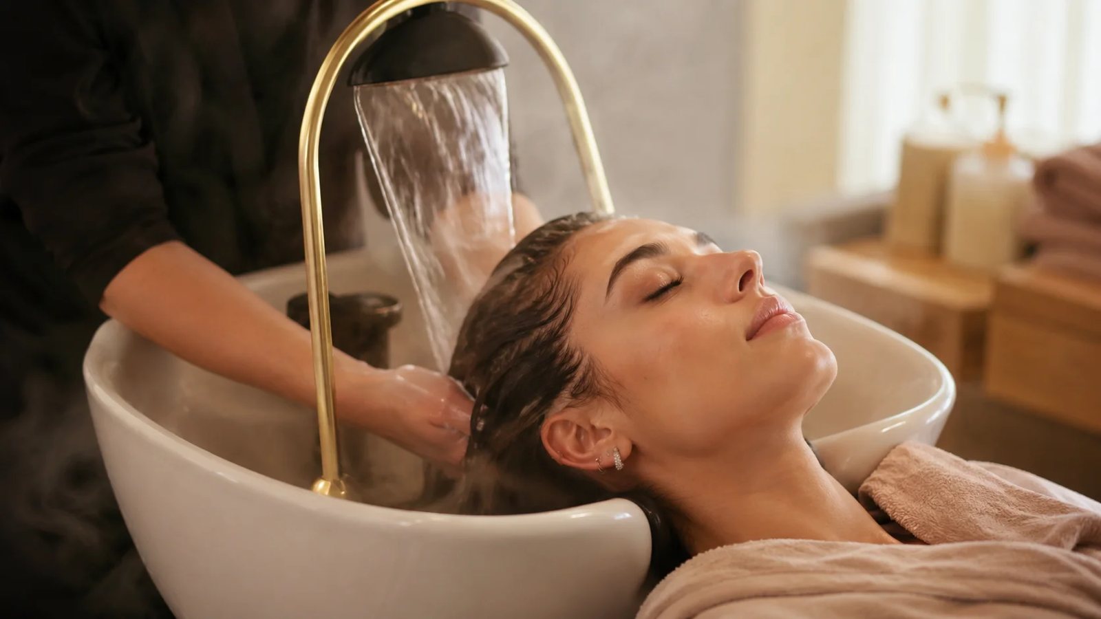 Guest relaxing during the Water Halo ritual