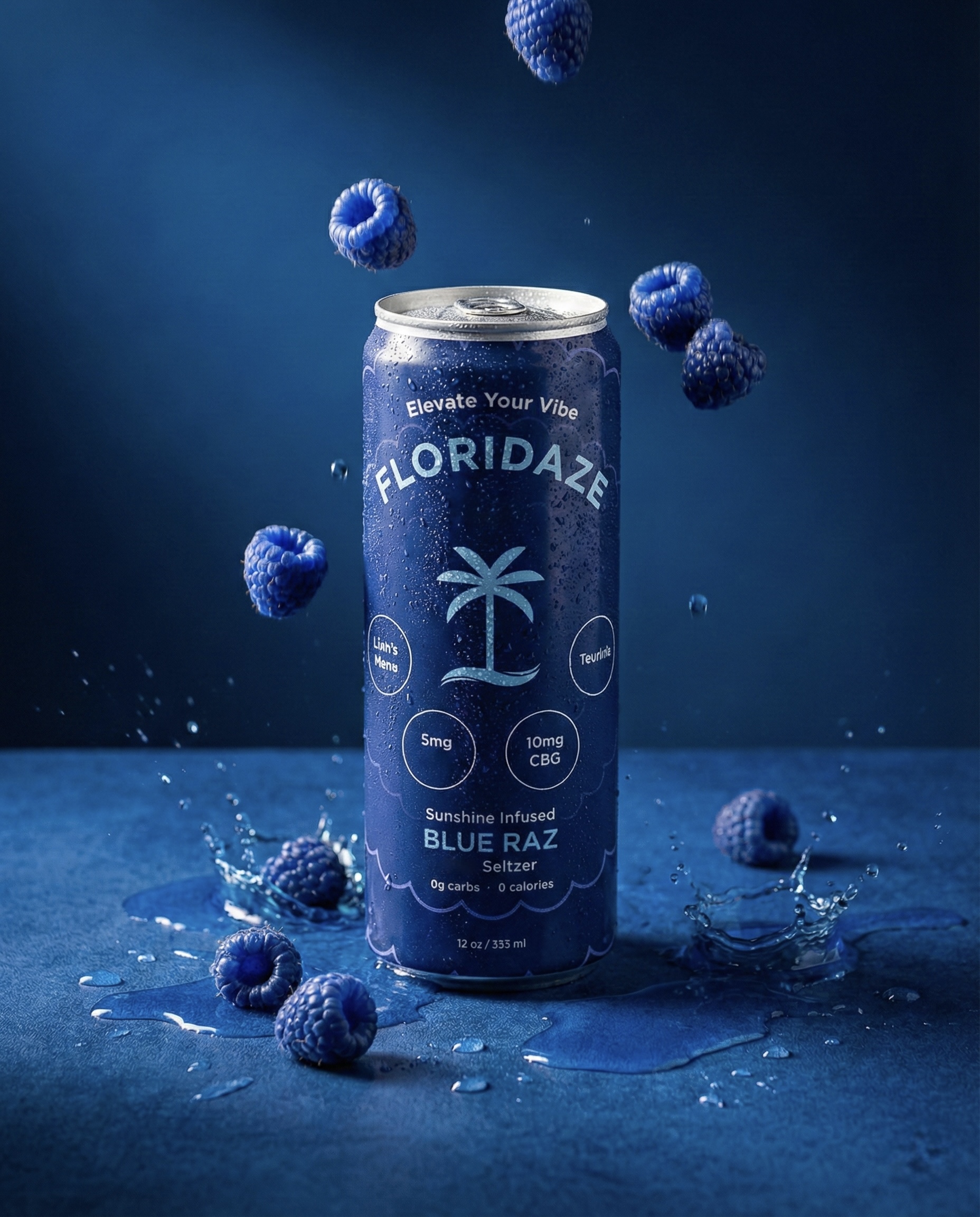 Floridaze Blue Raz Seltzer Can