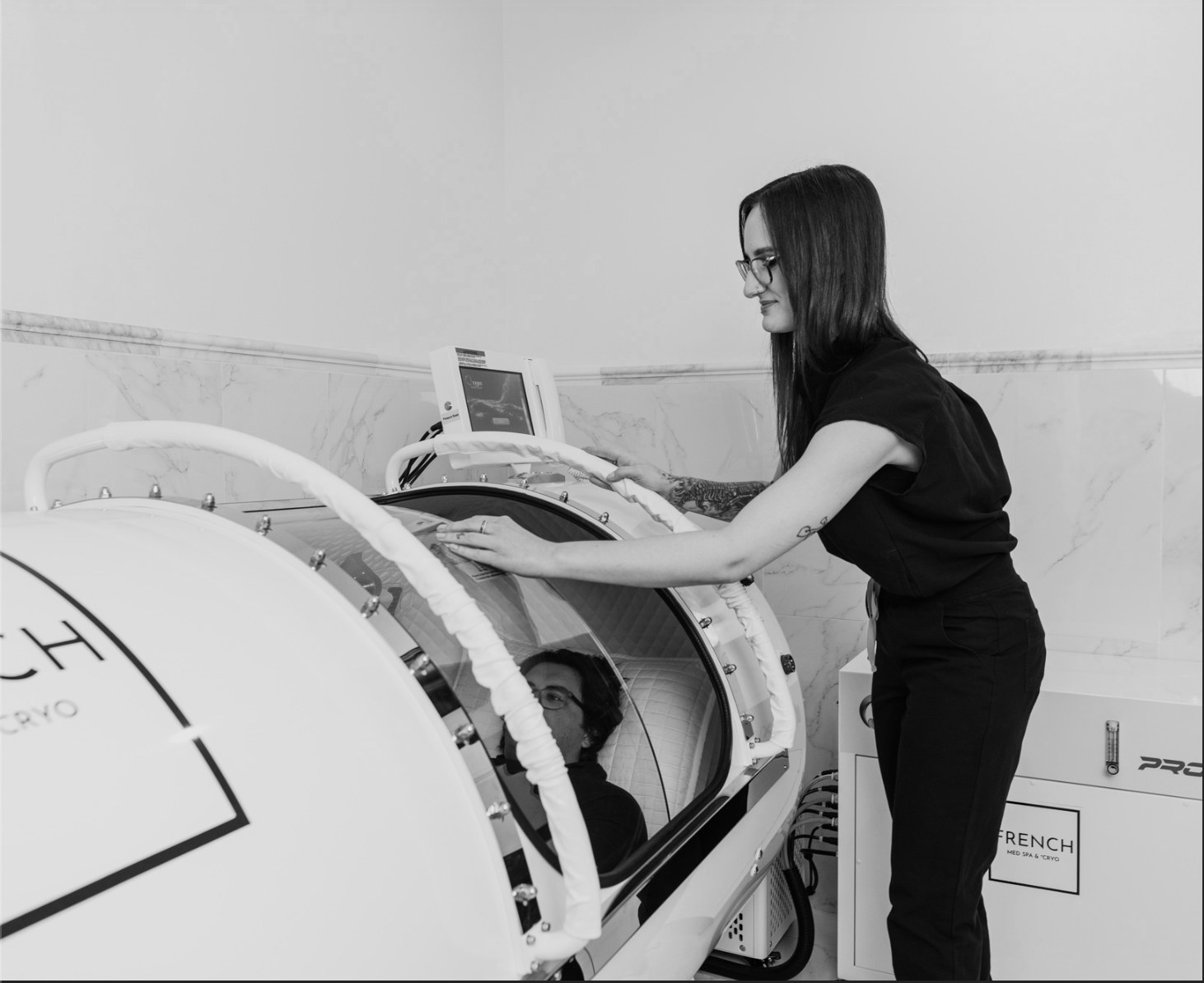 Hyperbaric Oxygen Therapy chamber at French Med Spa + Health