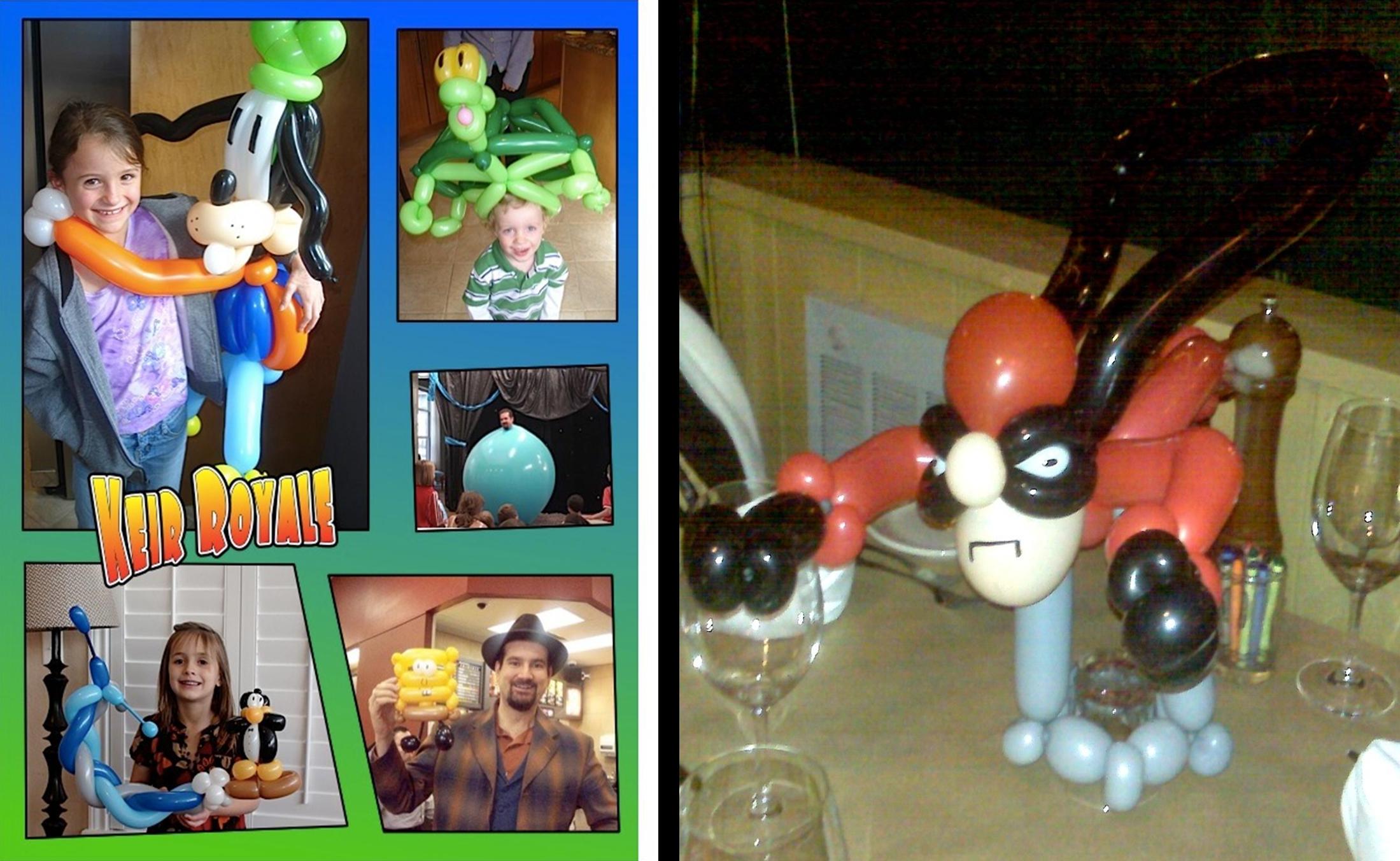 Children wearing balloon art