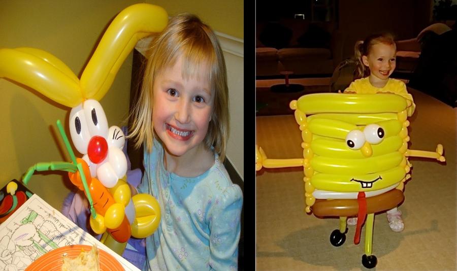 Child smiling with balloon sculpture