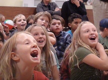 Students enjoying a Keir Royale school show