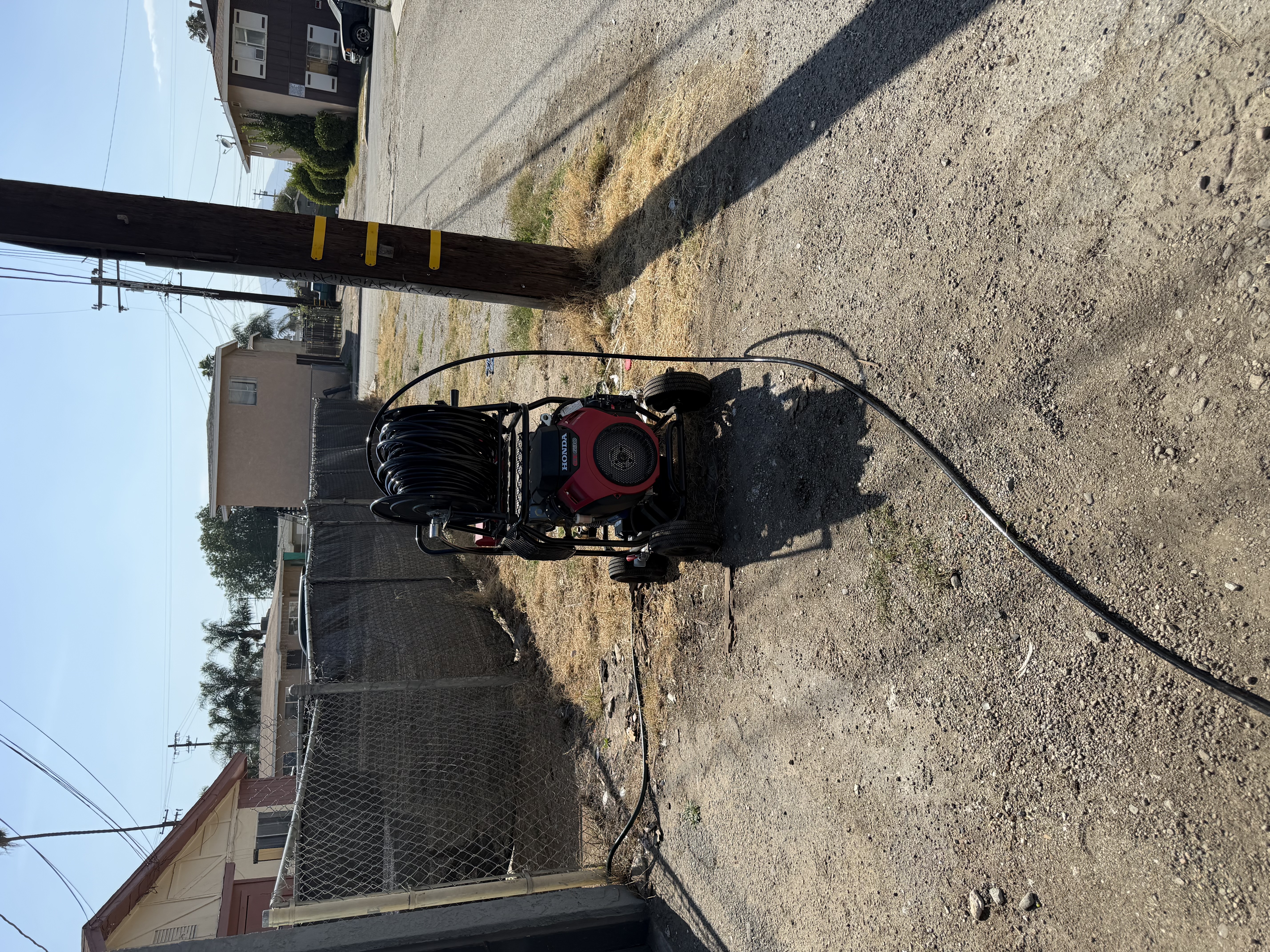 Drain cleaning machine and hydro-jetting equipment