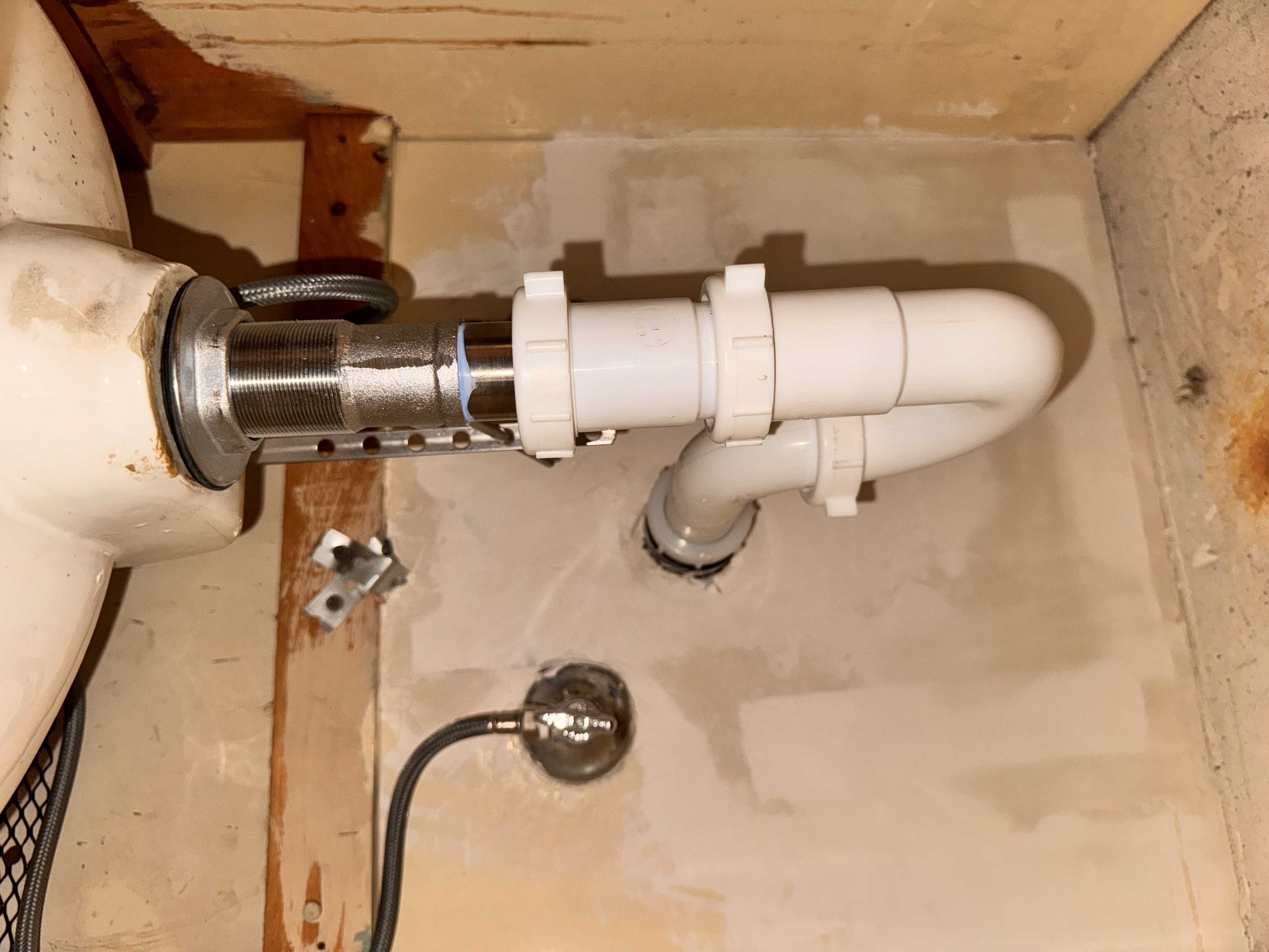 P-trap and sink drain plumbing repair