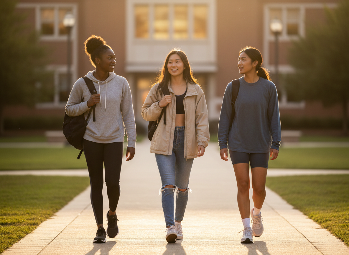 A teenage female athlete in a reflective moment with a parent