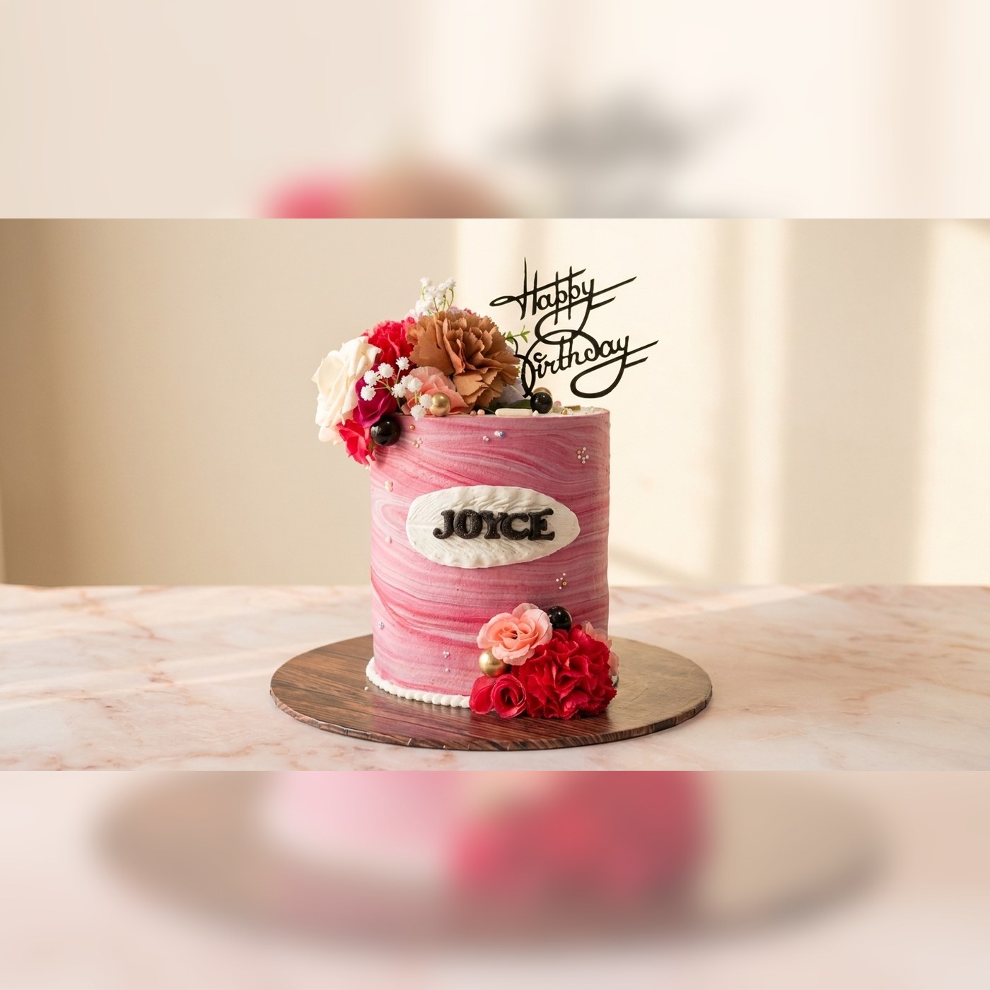 Blue Rose Birthday Cake