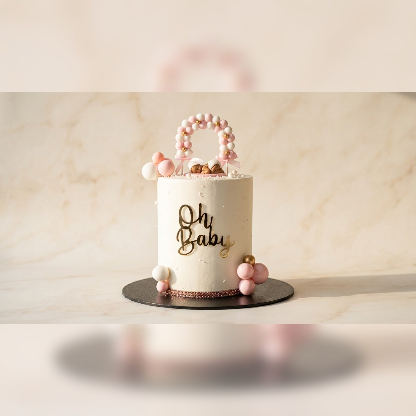 Pink Floral Baby Shower Cake