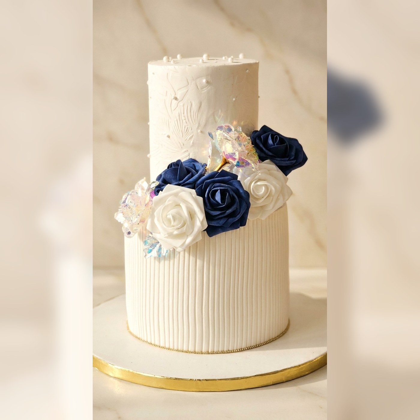 Blue Rose Luxe Cake by Simshine Cakes