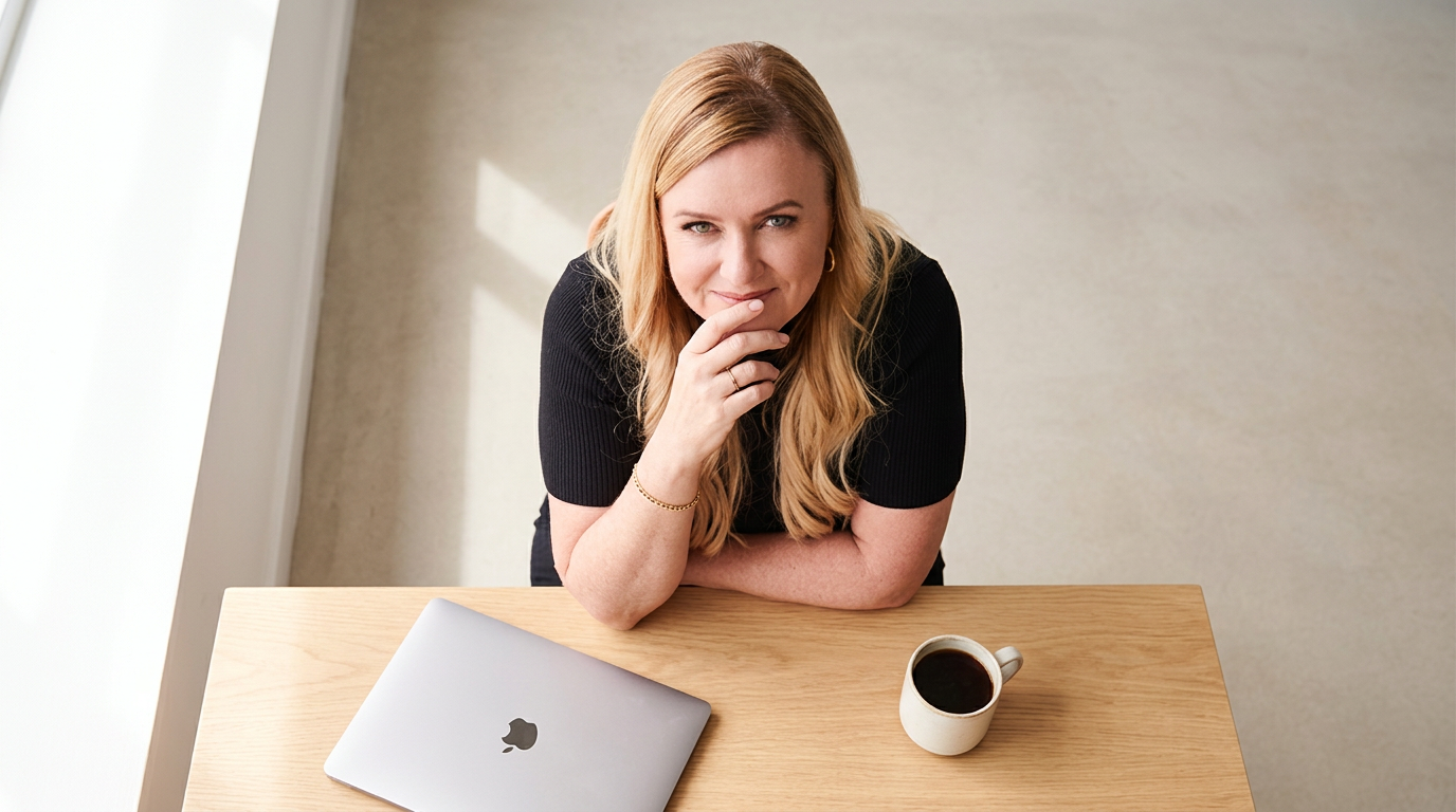 Sam McLean at her desk