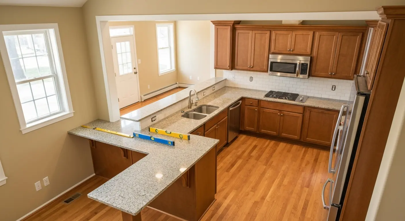 Open-concept kitchen layout