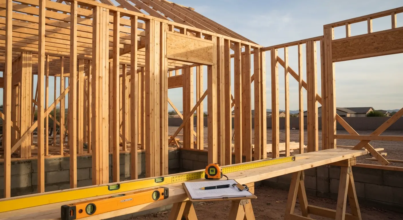 Home framing phase in Buckeye
