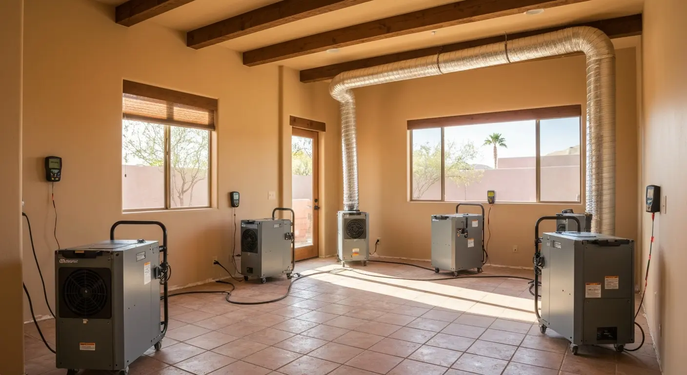 Drying equipment for pipe burst damage