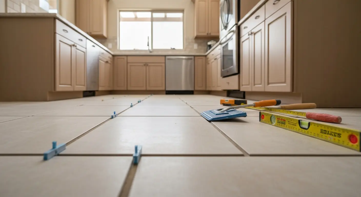 Tile kitchen flooring installation