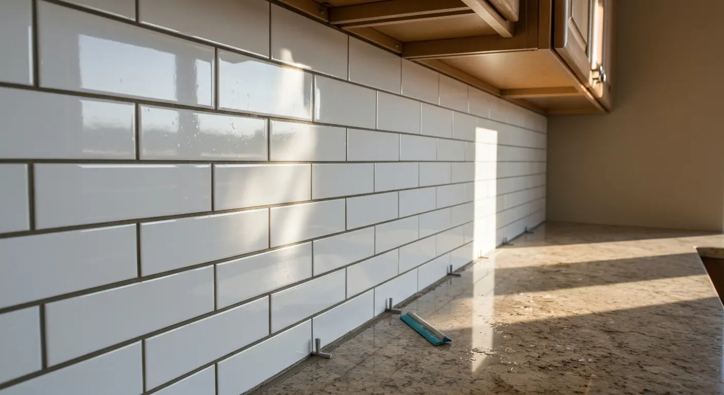 Kitchen backsplash tile installation