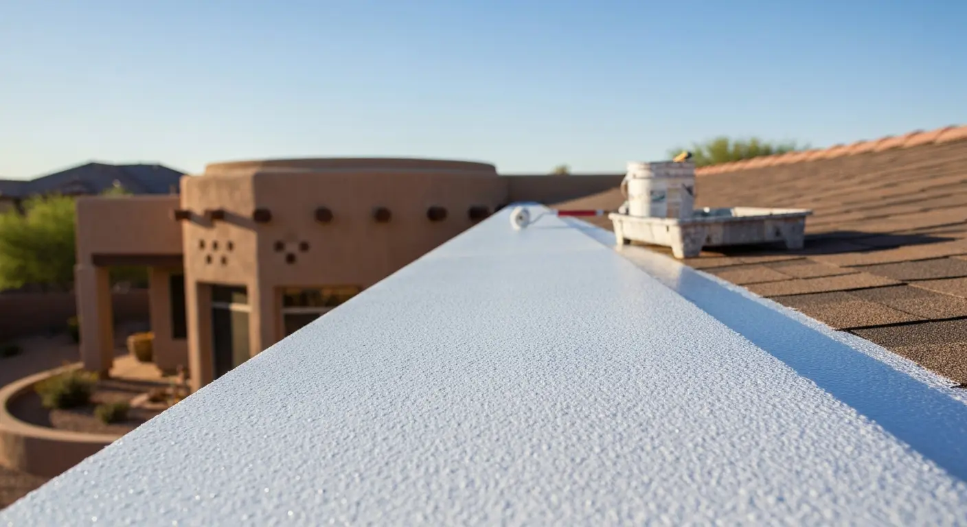 Cool roof coating application