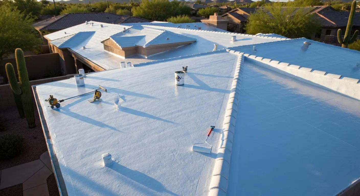 Reflective roof coating application in Scottsdale
