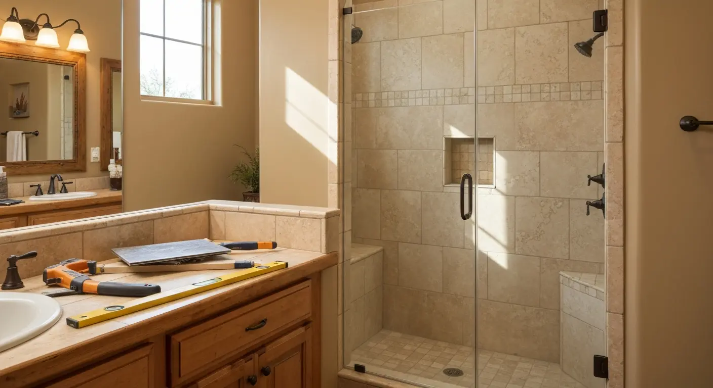 Custom tile shower installation