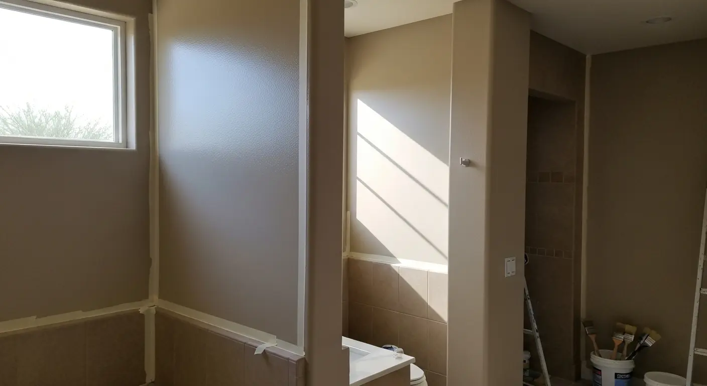 Bathroom with semi-gloss, moisture-resistant paint