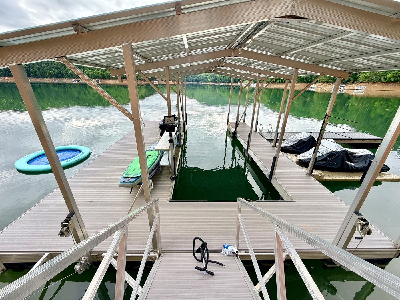 Covered boat dock on Fontana Lake, North Carolina