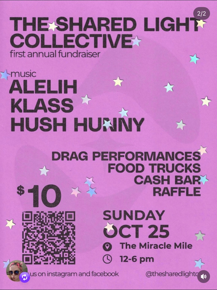 The Shared Light Collective first annual fundraiser flyer