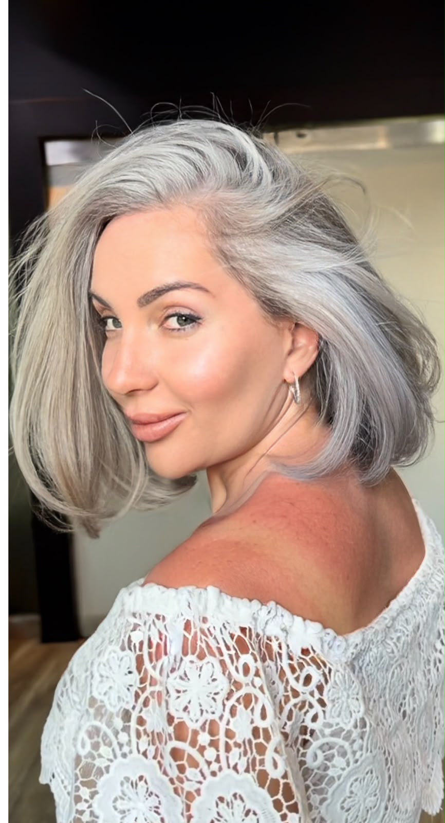 After Grey Blending Dubai soft blend on auburn hair