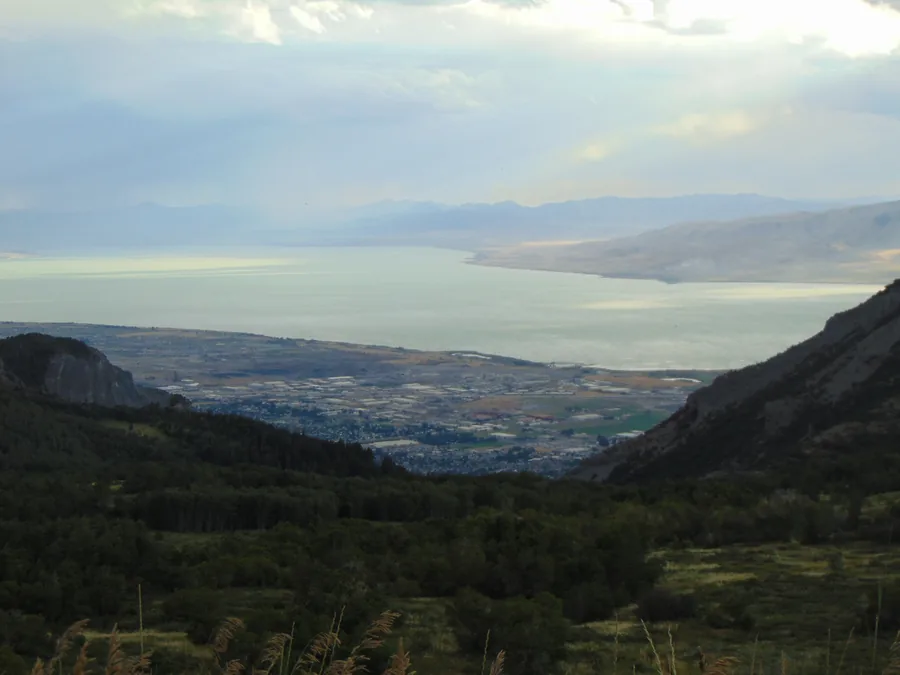 Lindon and Utah Lake seen from the slopes of Mount Timpanogos