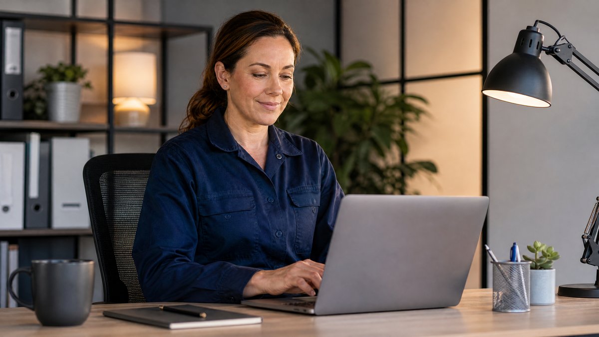 Woman managing multiple SMS conversations on a laptop