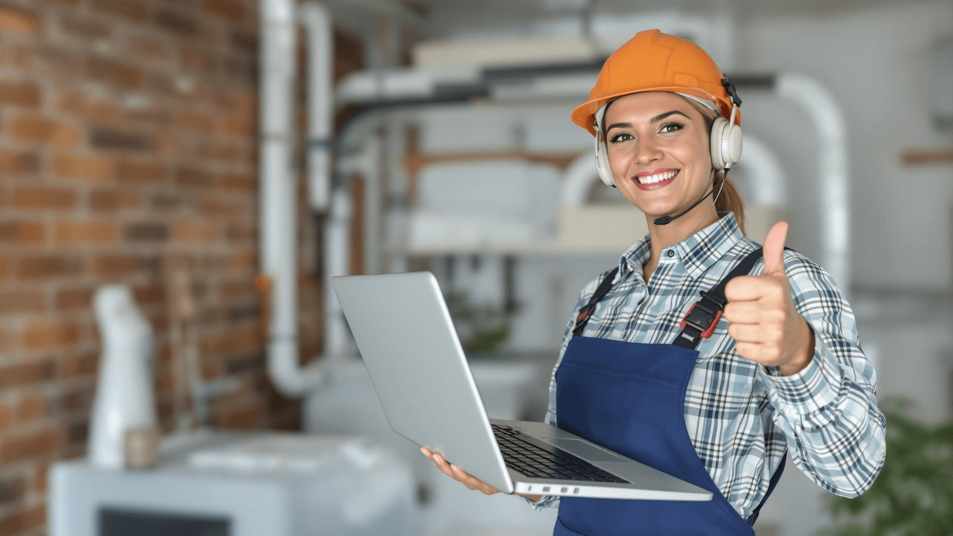 Confident woman HVAC technician