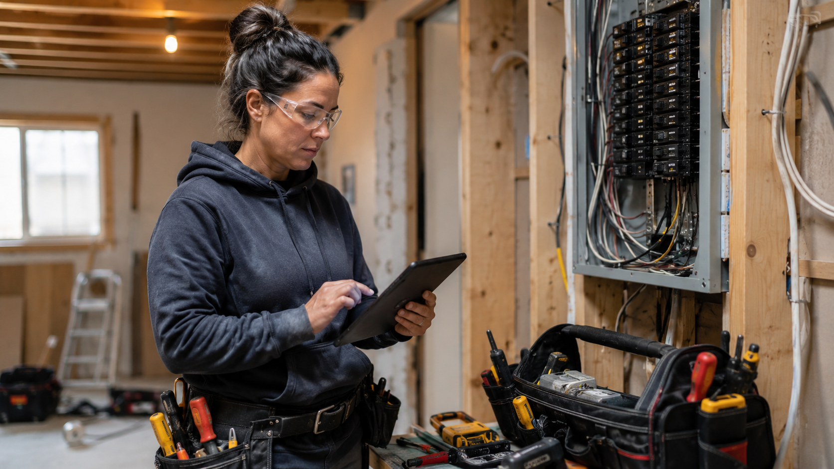 a woman contractor on site at a construction job