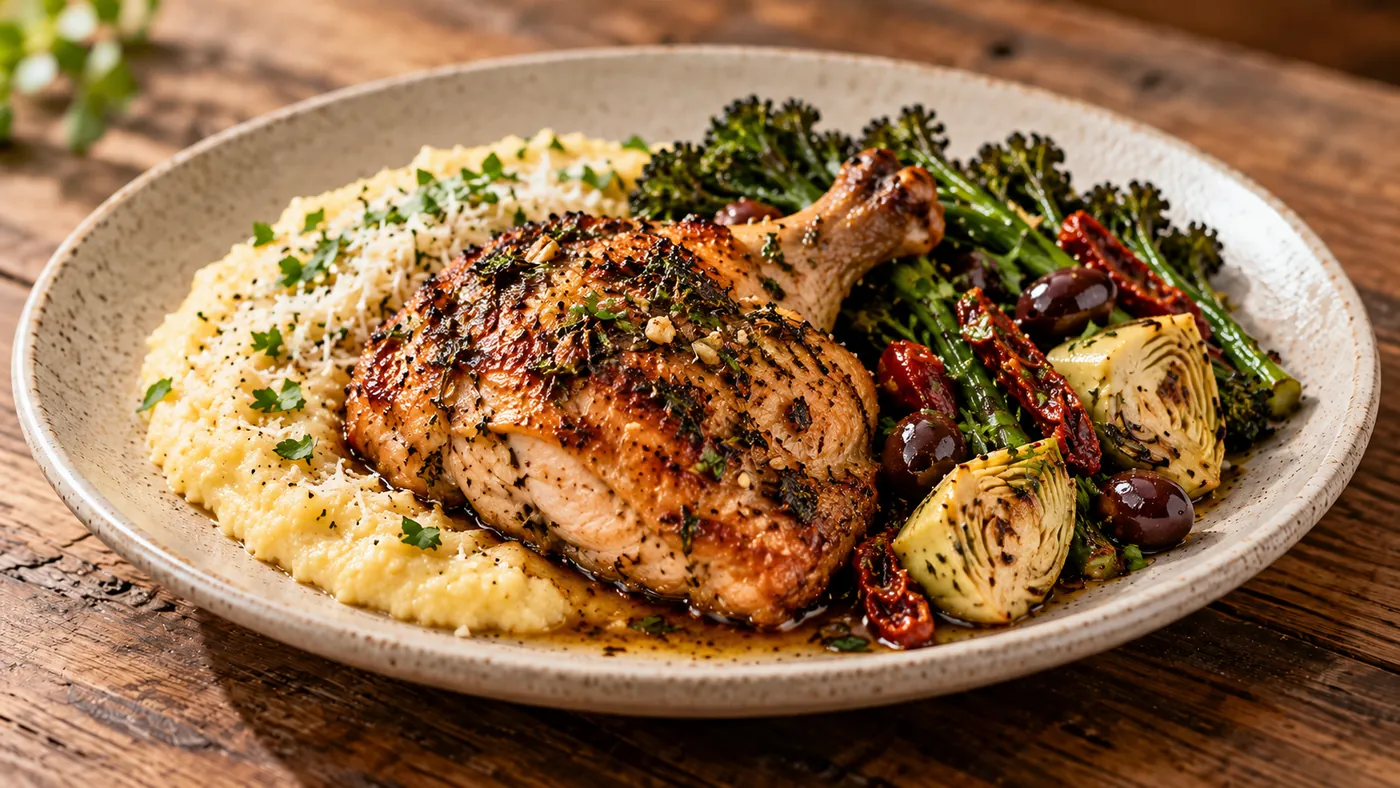 Tuscan roasted bone-in chicken