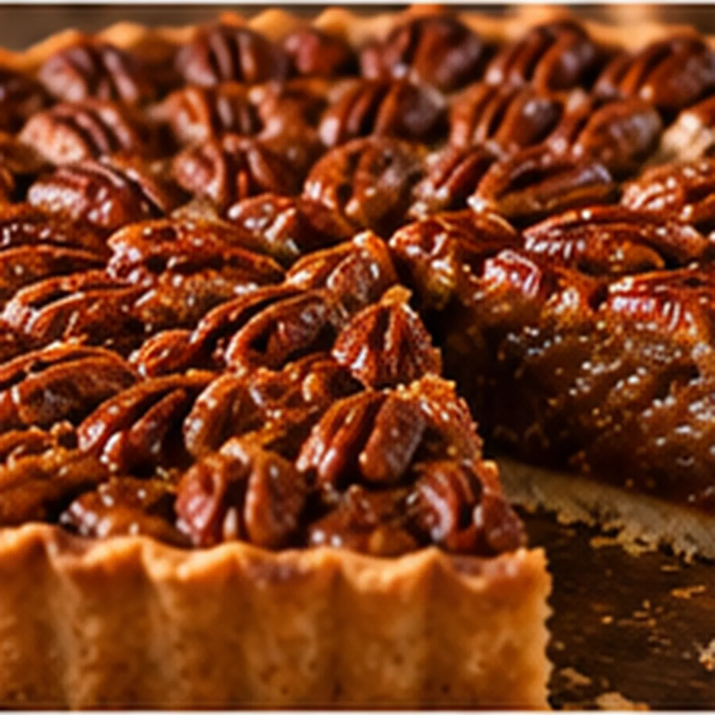 Bourbon spiced pecan tart