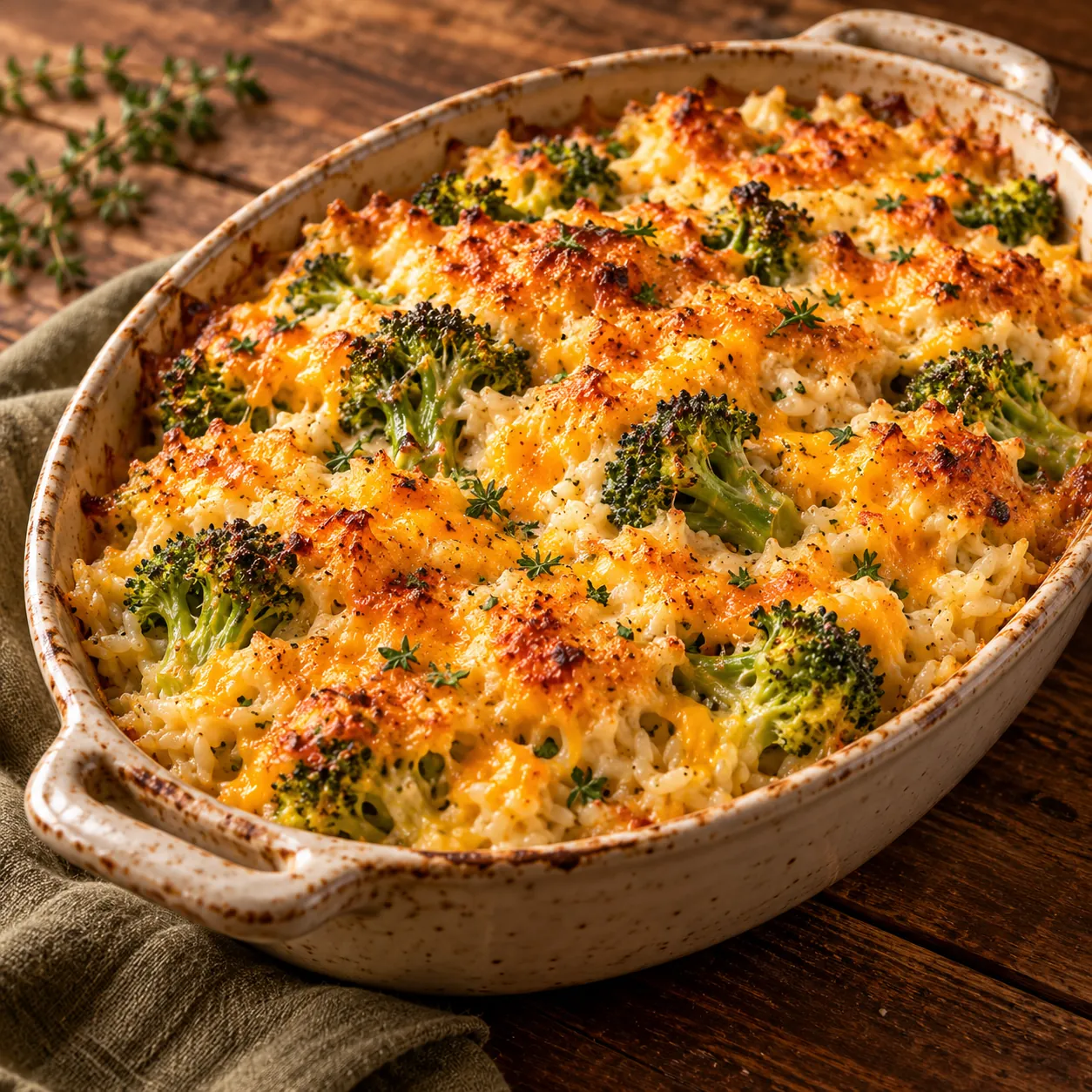GF Broccoli & Cheddar Basmati Rice Casserole