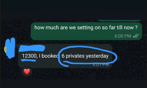 6 private 1-on-1 consults booked in a single day