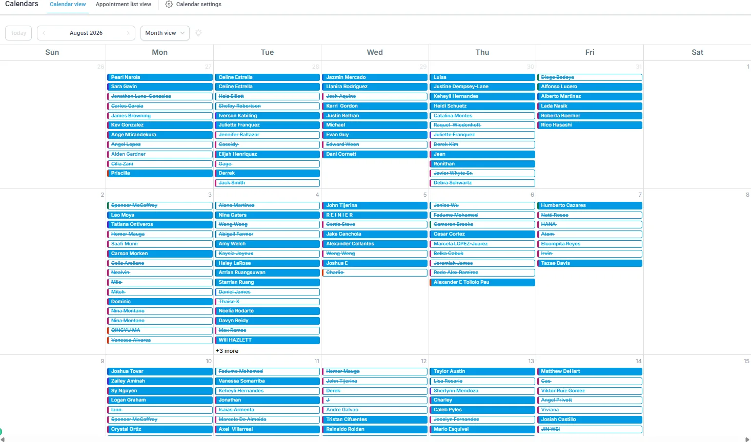 This is what a booked-out August looks like