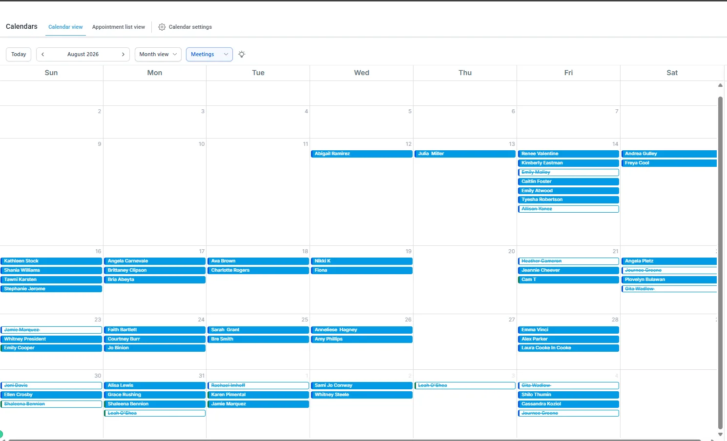 Solid 60 appointments in 15 days