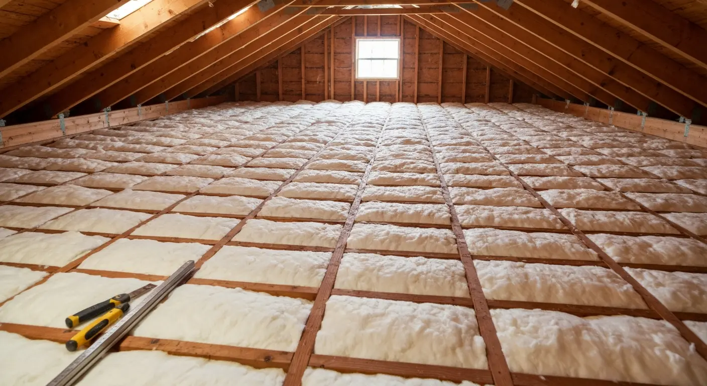 Attic insulation installation