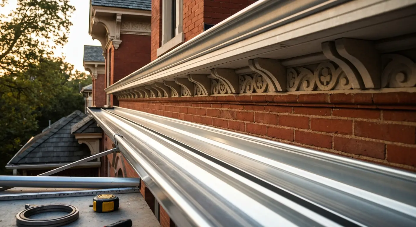 Seamless gutter installation
