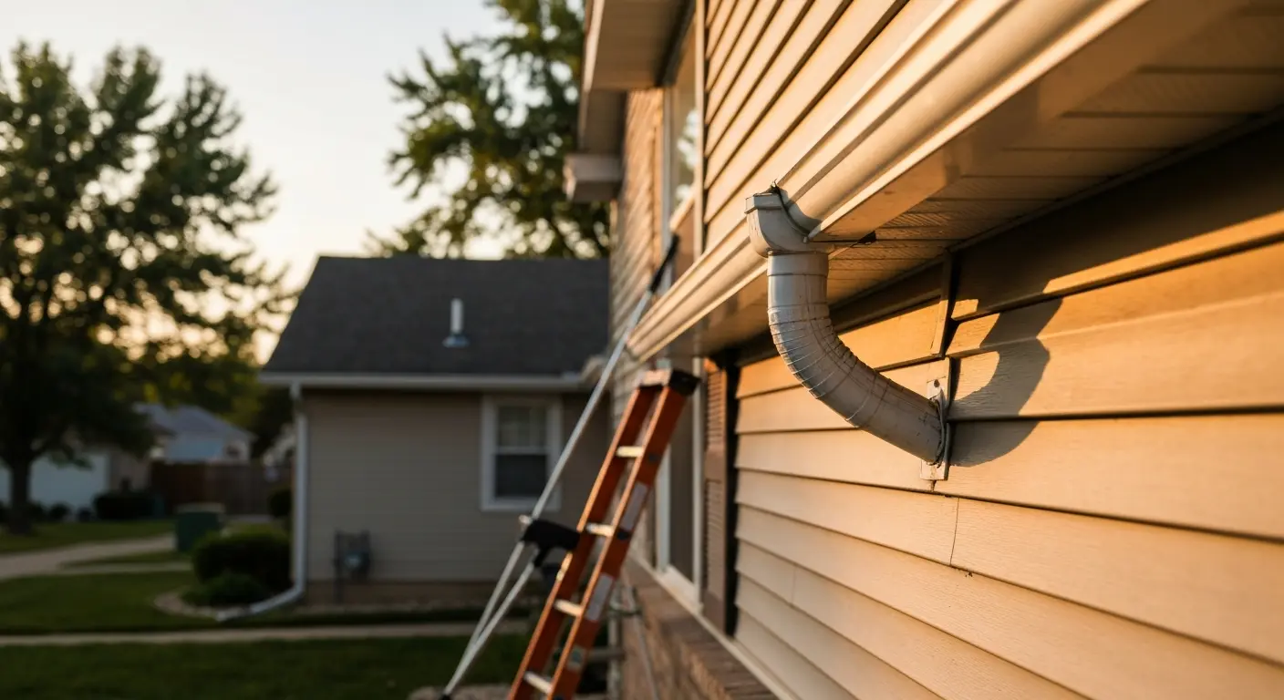 Single-story home gutter cleaning