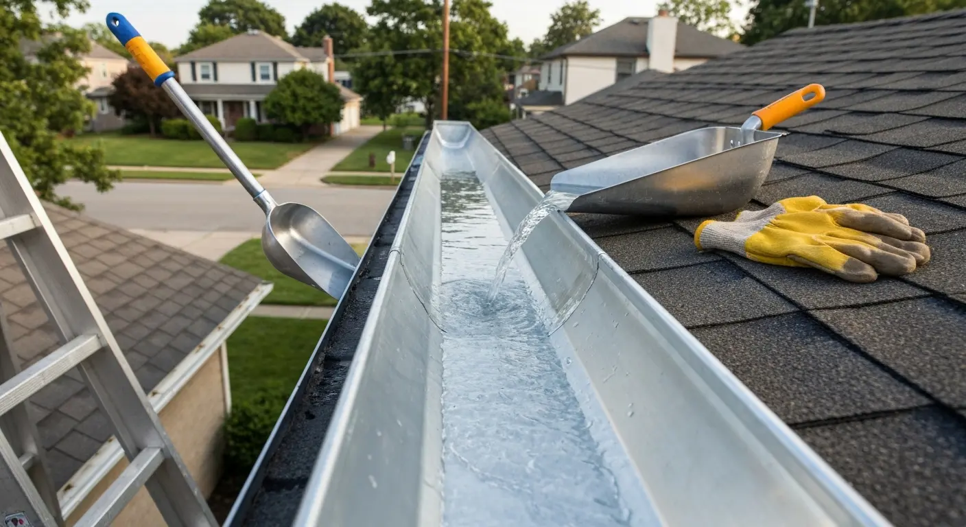 Gutter repair work on residential home