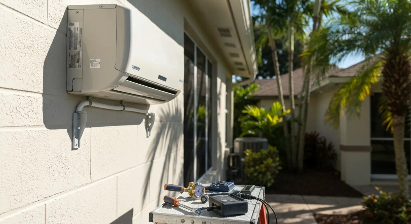 A/C repair work on ductless unit