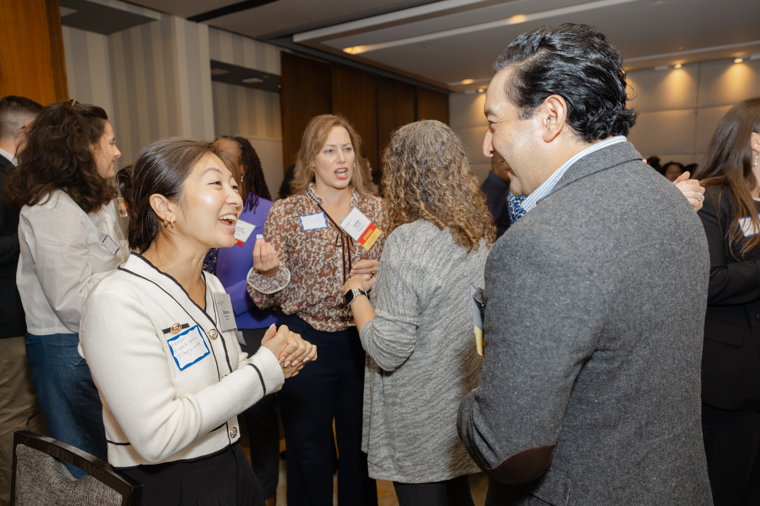 Attendees networking