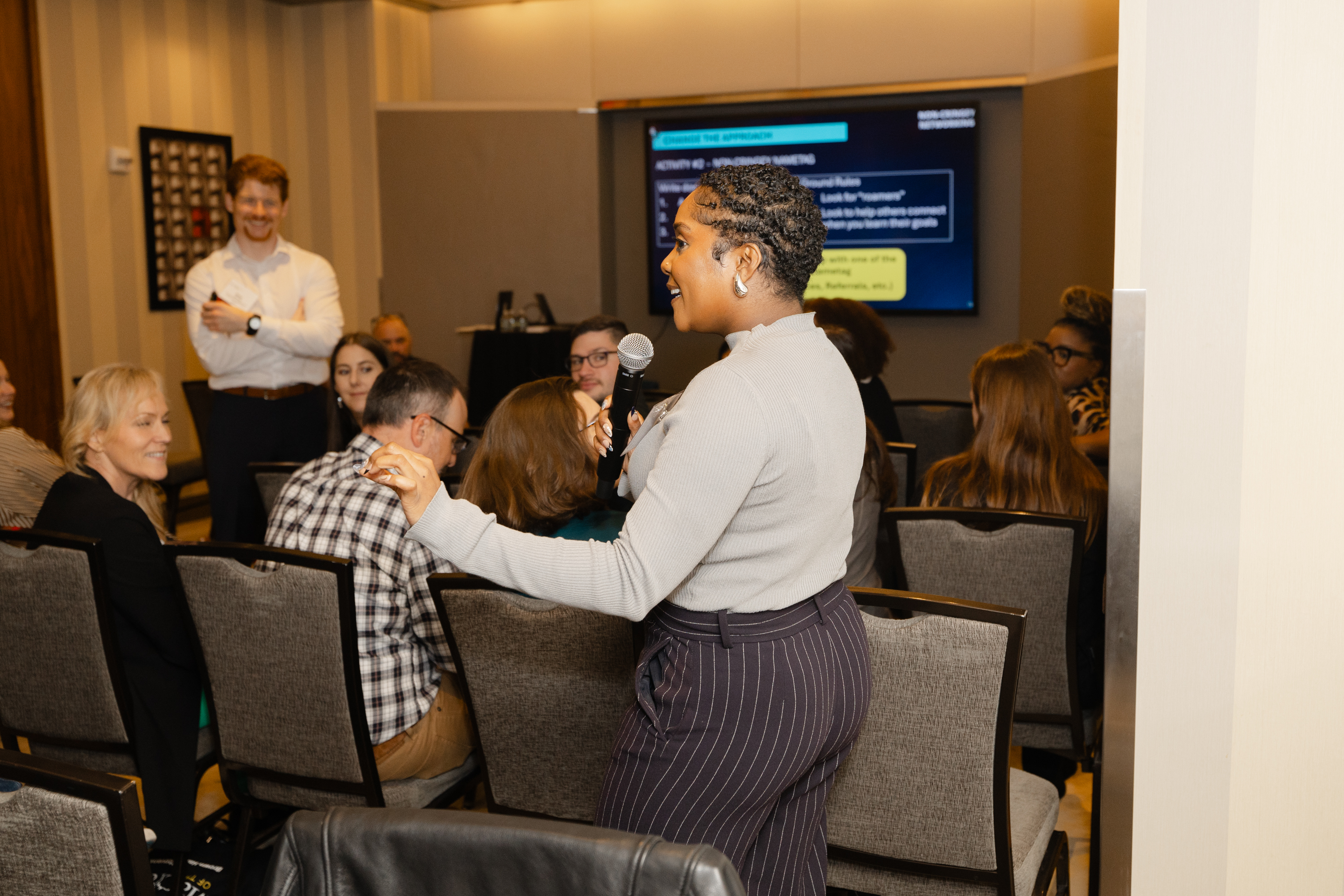 Attendees connecting
