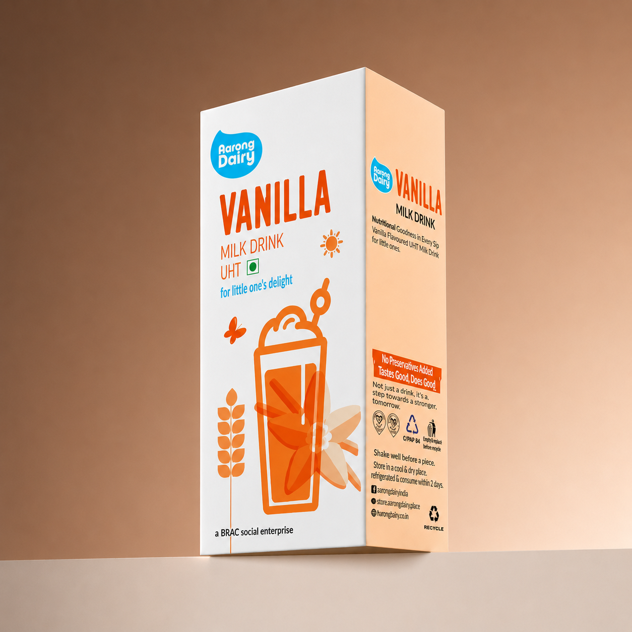 Aarong Dairy UHT Milk — Packaging Design & 3D Visualization — production still